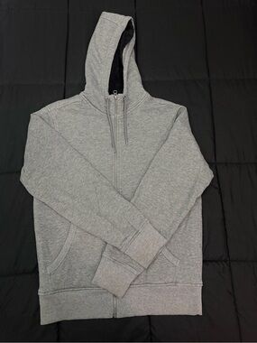 Men's Zip-Up Hoodie Sweater in Light Grey